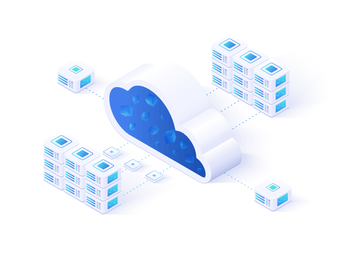 A group of servers running the cloud